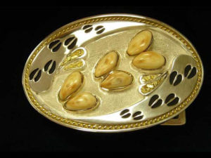 elk ivory belt-buckle